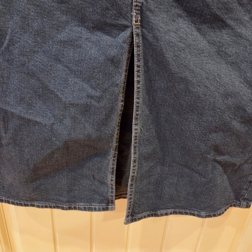 Denim Halter Midi Dress - Dark Wash - Women's Size 12 - New Streetwear Western - Picture 6 of 15